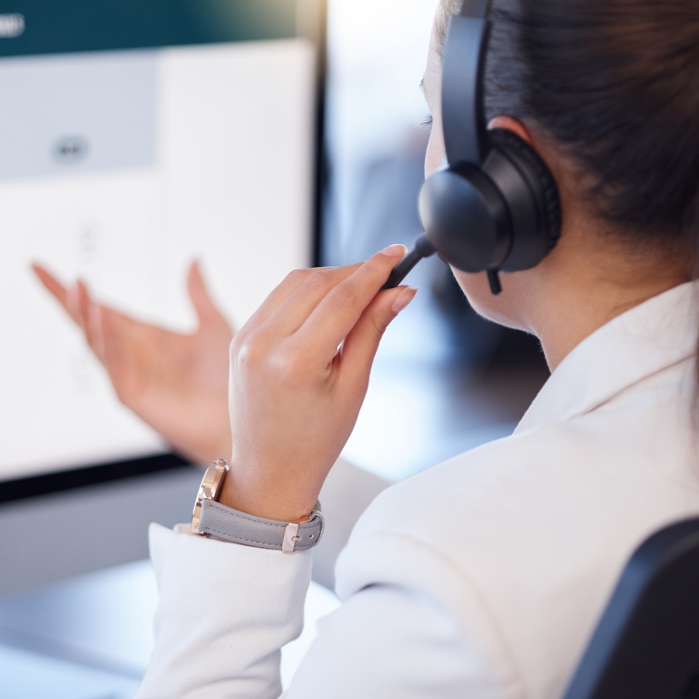 call center options - agent on the phone